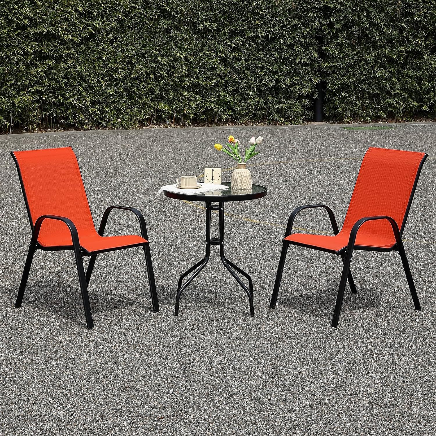 Outdoor Patio Dining Chairs red