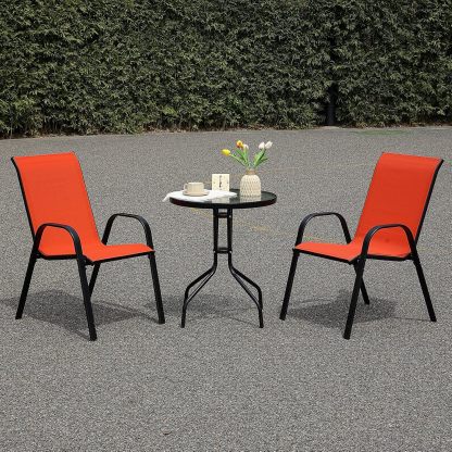 Outdoor Patio Dining Chairs red