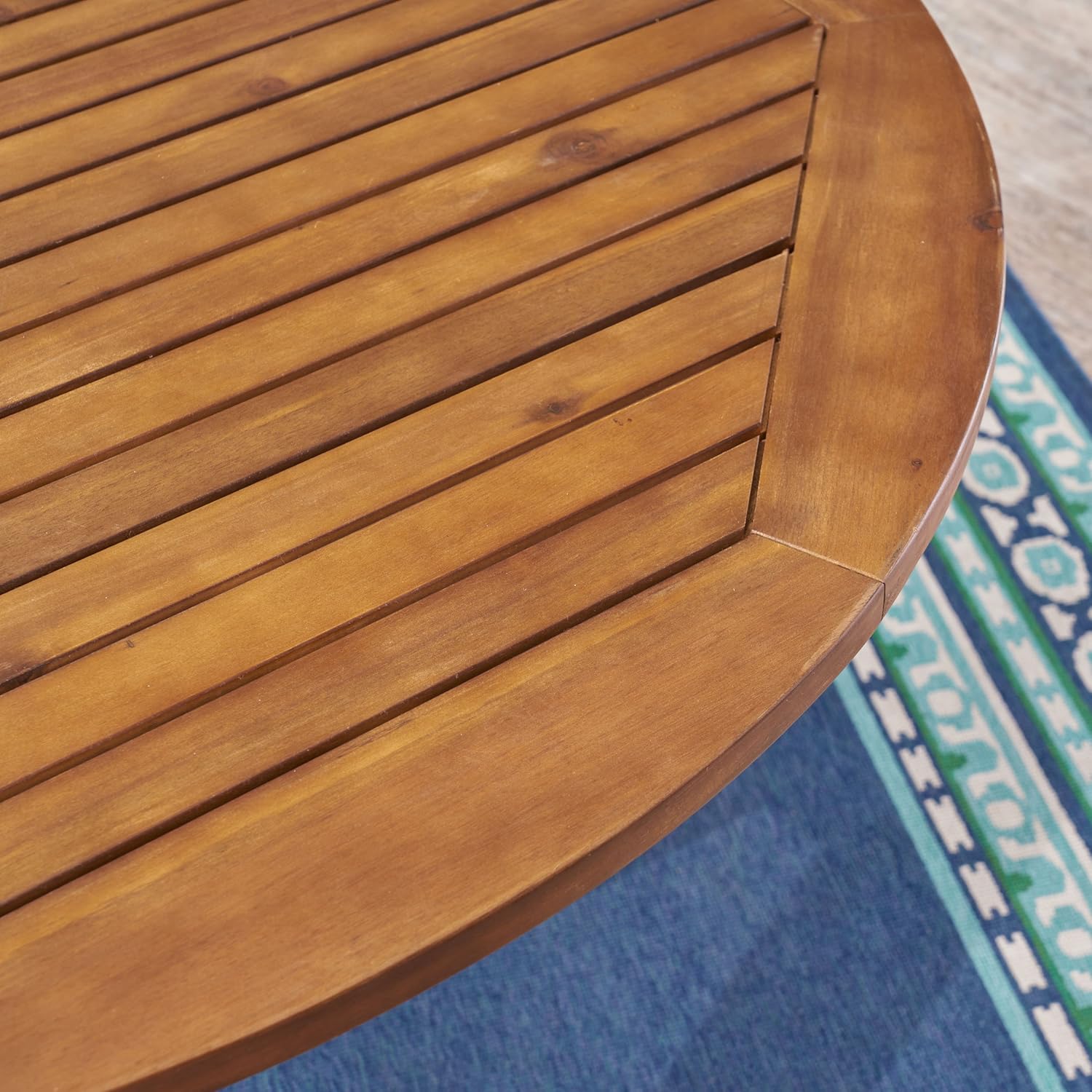 Outdoor 5 Piece Acacia Wood Dining Set Green