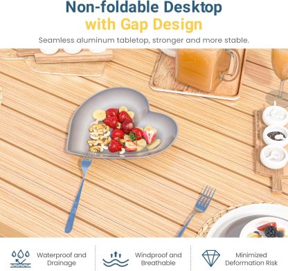 Aluminum 7 Pieces Patio Dining Sets Brown