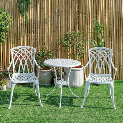 3 Piece Outdoor Bistro Set White
