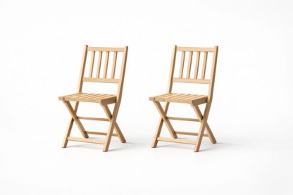 Lot de 2 chaises pliantes en bois de hêtre-Purefinishio