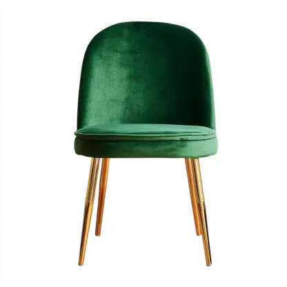 Chaise de salle à manger Velours 45x50x85 cm – Vert – Design Moderne-Purefinishio