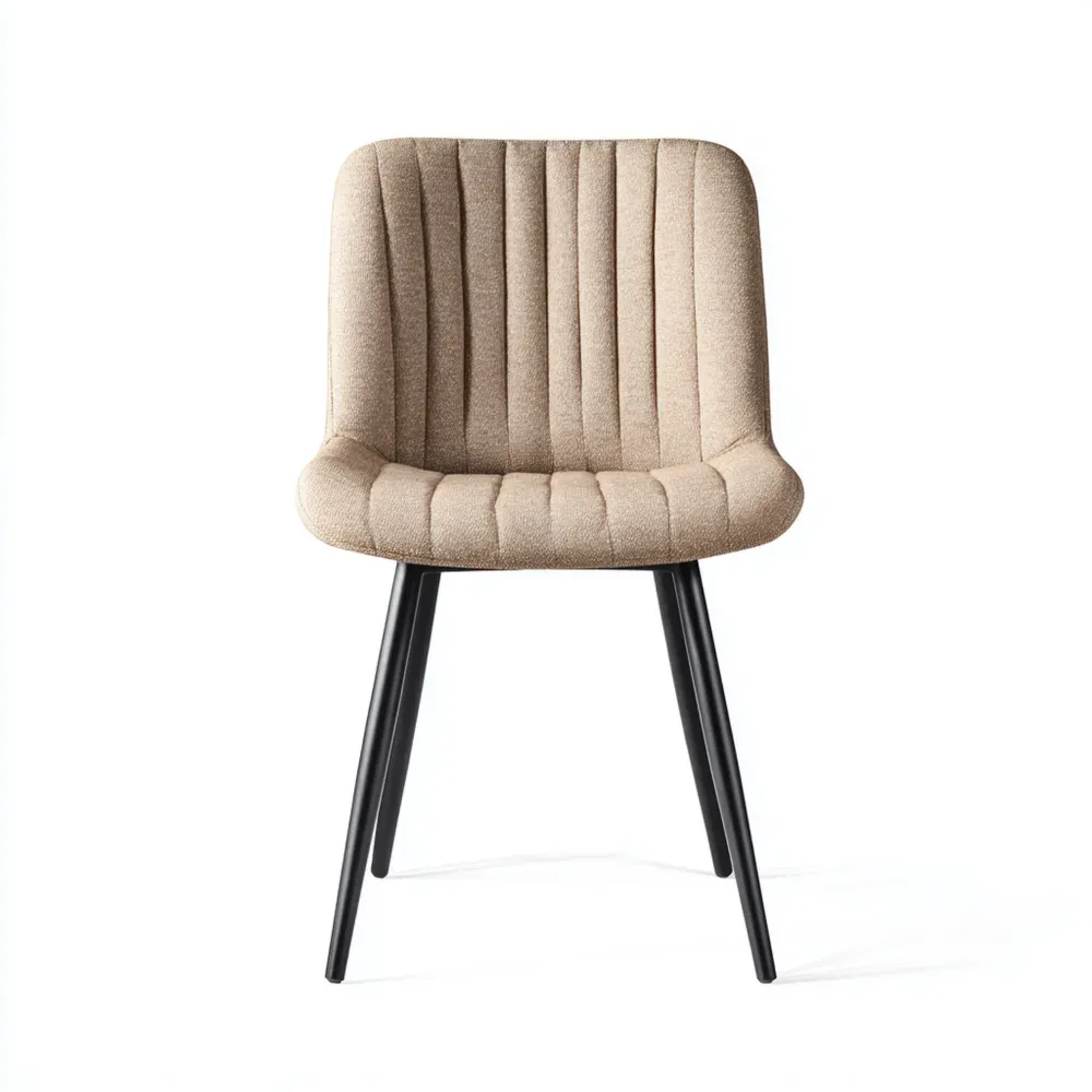 Chaise de salle à manger Tissu 45x55x80 cm – Beige – Design Moderne-Purefinishio