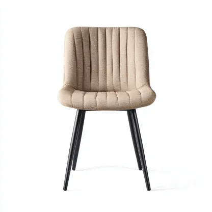 Chaise de salle à manger Tissu 45x55x80 cm – Beige – Design Moderne-Purefinishio