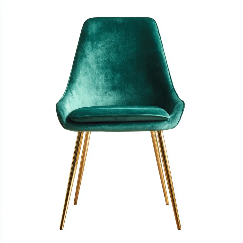 Chaise de salle à manger Velours 45x50x85 cm – Vert Émeraude – Design contemporain-Purefinishio
