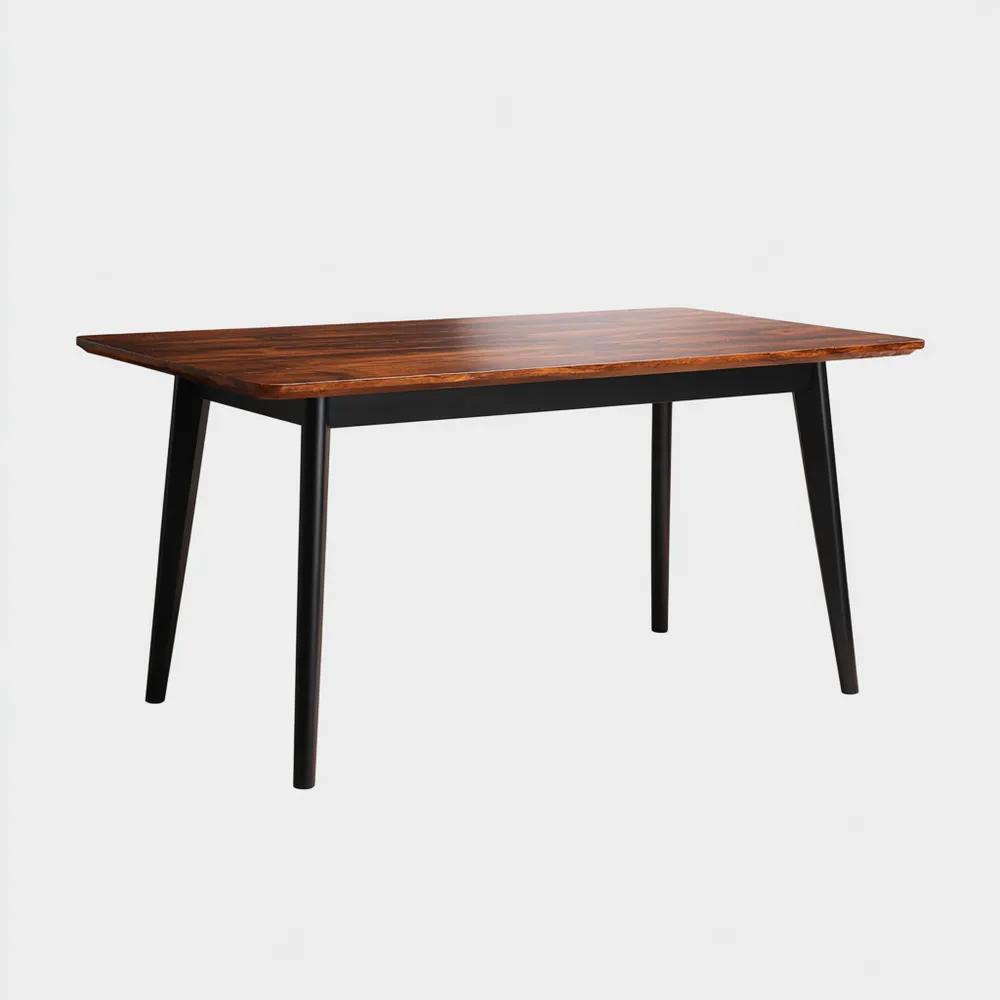 Table à manger en bois massif 180x90x75 cm – Marron/Noir – Design contemporain-Purefinishio