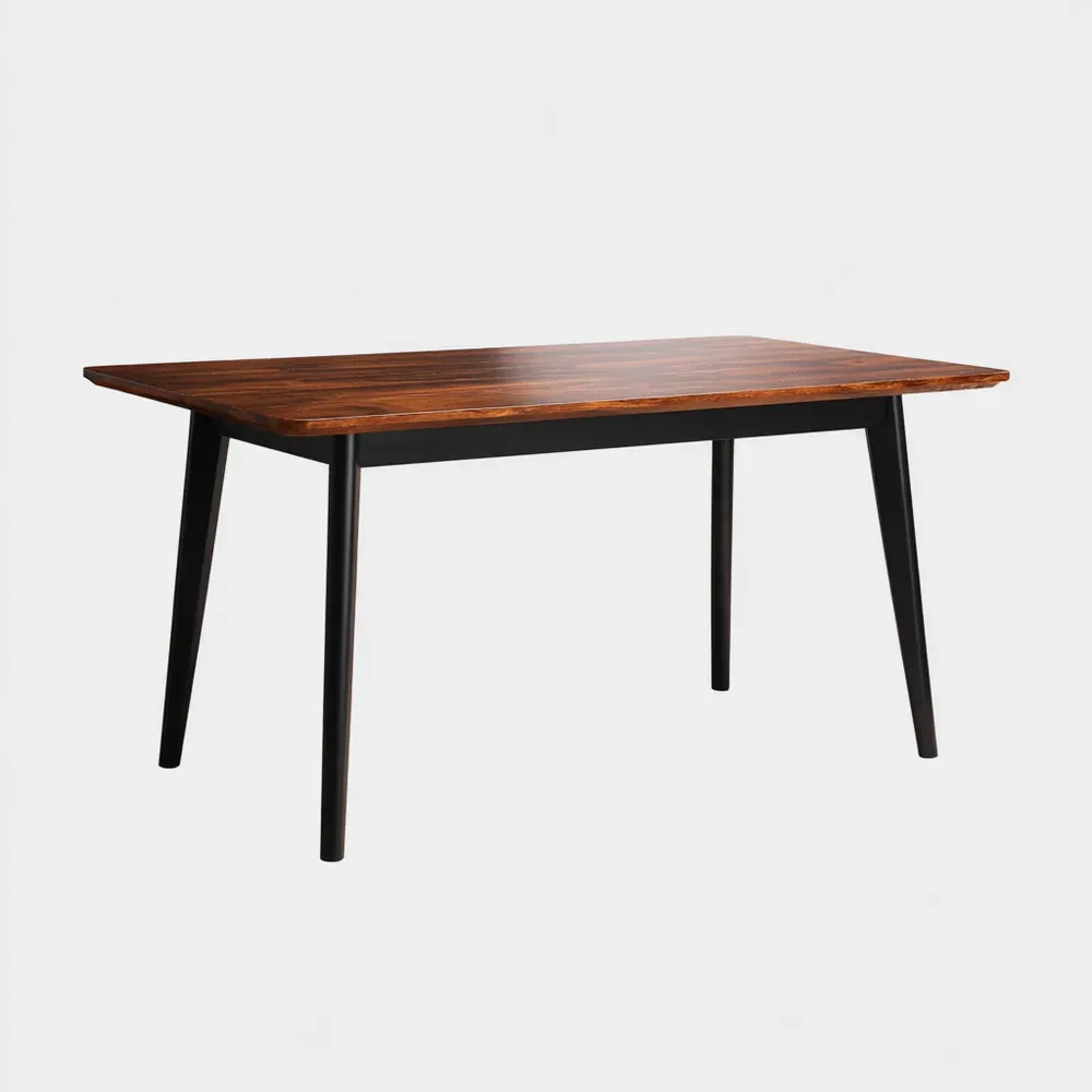 Table à manger en bois massif 180x90x75 cm – Marron/Noir – Design contemporain-Purefinishio
