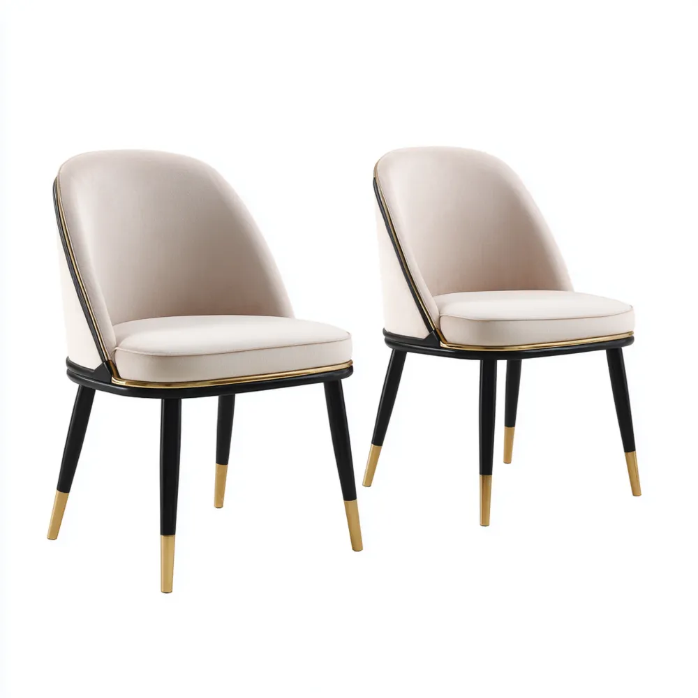 Chaises de salle à manger 45x55x80 cm – Beige/Noir – Moderne-Purefinishio