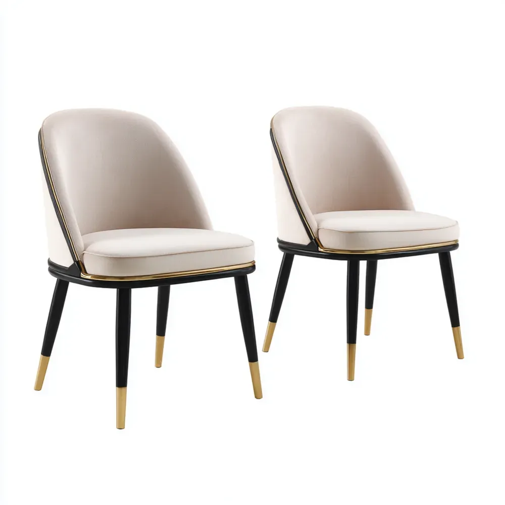 Chaises de salle à manger 45x55x80 cm – Beige/Noir – Moderne-Purefinishio