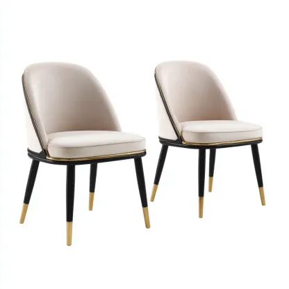 Chaises de salle à manger 45x55x80 cm – Beige/Noir – Moderne-Purefinishio