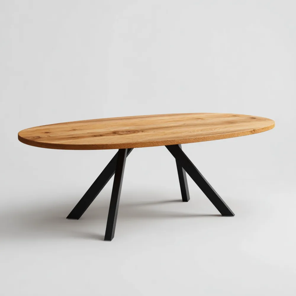 Table à manger ovale 200x100x75 cm - Bois/Noir - Design moderne-Gentledwell