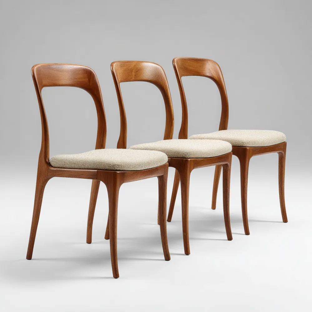 Chaise de salle à manger 45x50x85 cm Bois massif Coussins doux – Beige – Design scandinave-Gentledwell