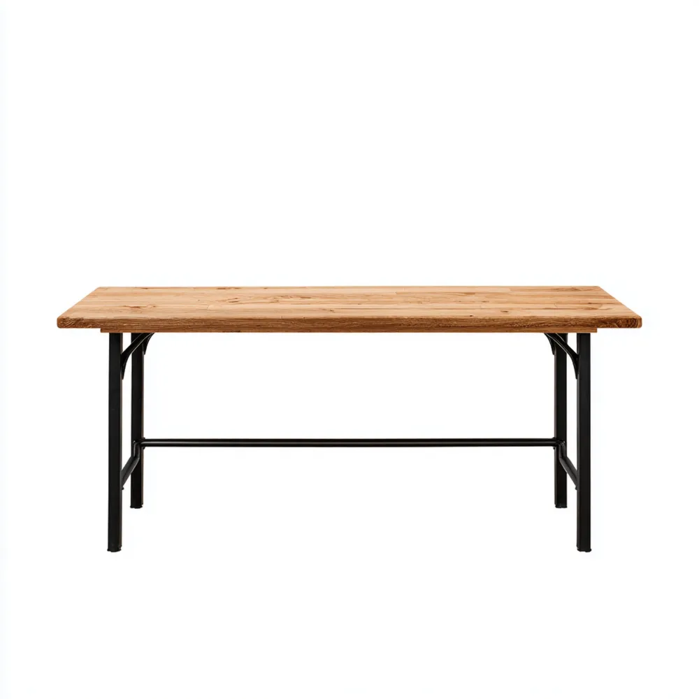 Table à manger en bois et métal 180x90x75 cm – Design industriel-Gentledwell