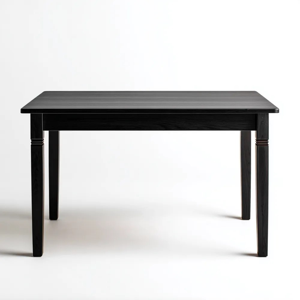 Table à manger en bois 120x80x75 cm - Noir - Design classique-Gentledwell