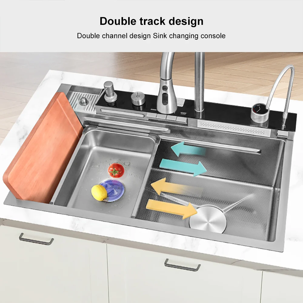 29" Drop-in Workstation Kitchen Sink with Faucet Single Bowl