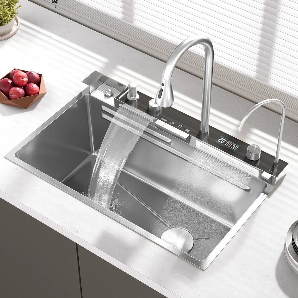 29" Drop-in Workstation Kitchen Sink with Faucet Single Bowl