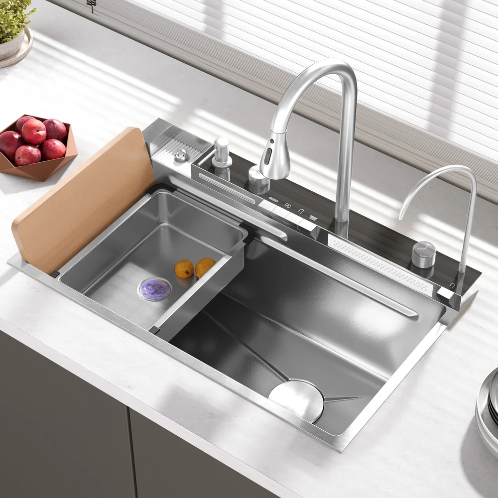 29" Drop-in Workstation Kitchen Sink with Faucet Single Bowl