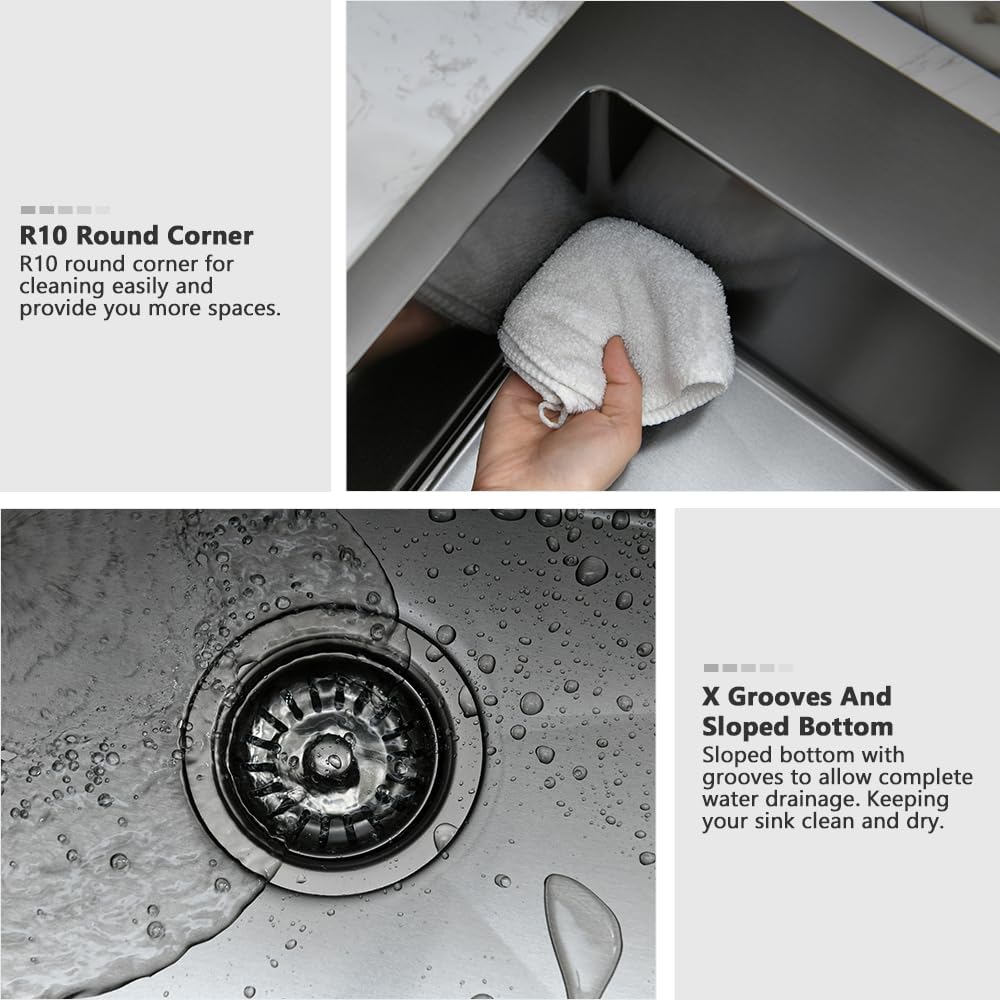 33 Black Kitchen Sink with Faucet 