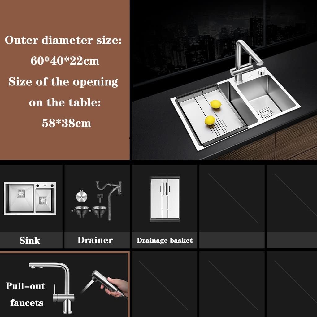 Stainless Steel Washbasin Double Bowl Sink