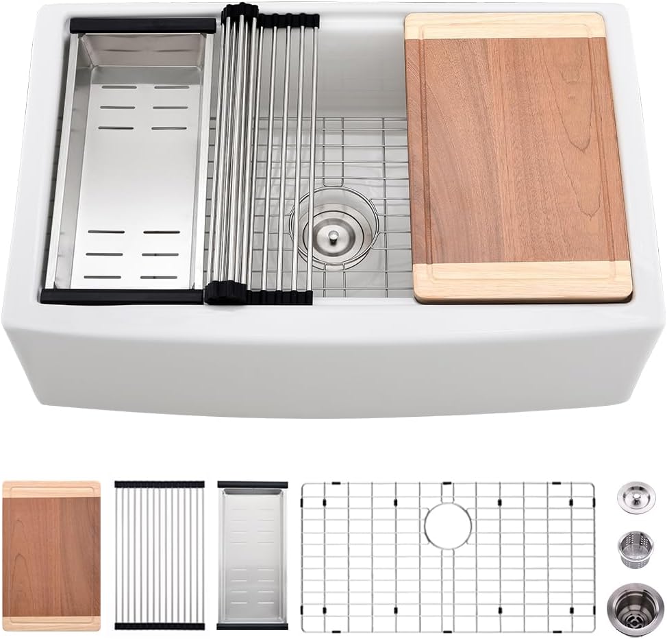 White Farmhouse Sink