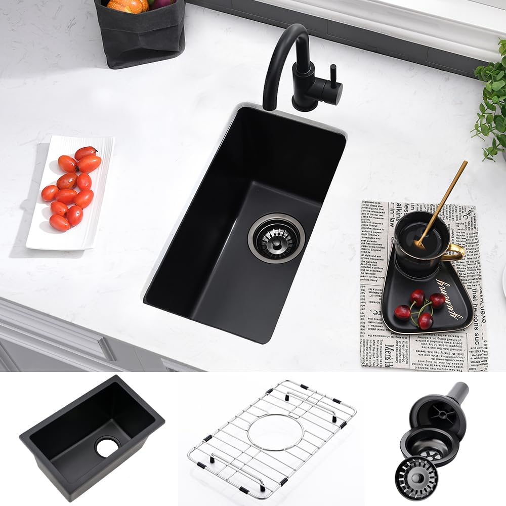 12 Inch Black Bar Sink Undermount