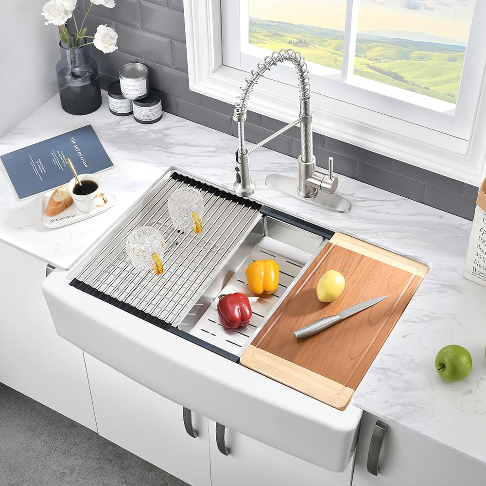 White Farmhouse Sink