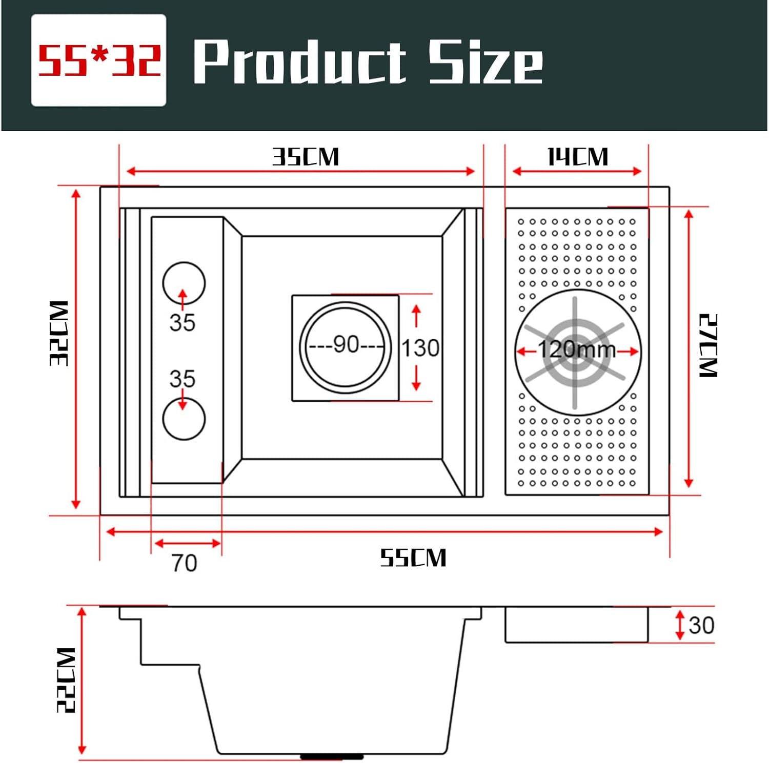 Stainless Steel Top-mount Bar Sink, Single Bowl Drop in Kitchen Sink