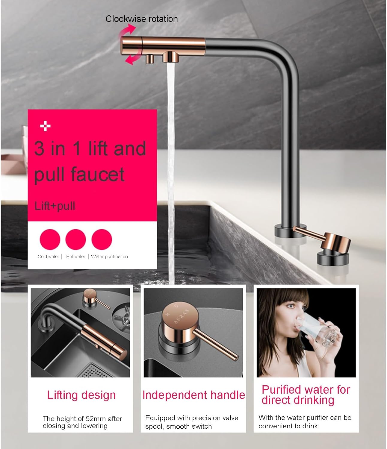 Gunmetal Grey Nano Stainless Steel Round Invisible Sink, Home Center Island bar Sink