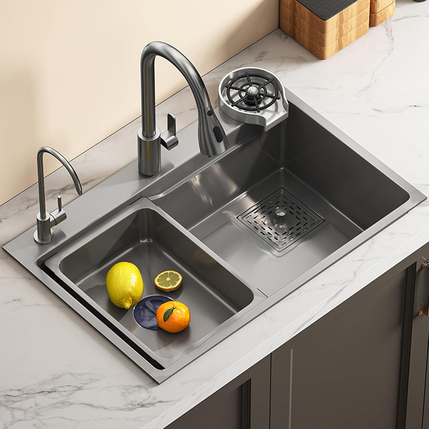 Stainless Steel Single Bowl Kitchen Sink, Drop In Kitchen Sink Workstation