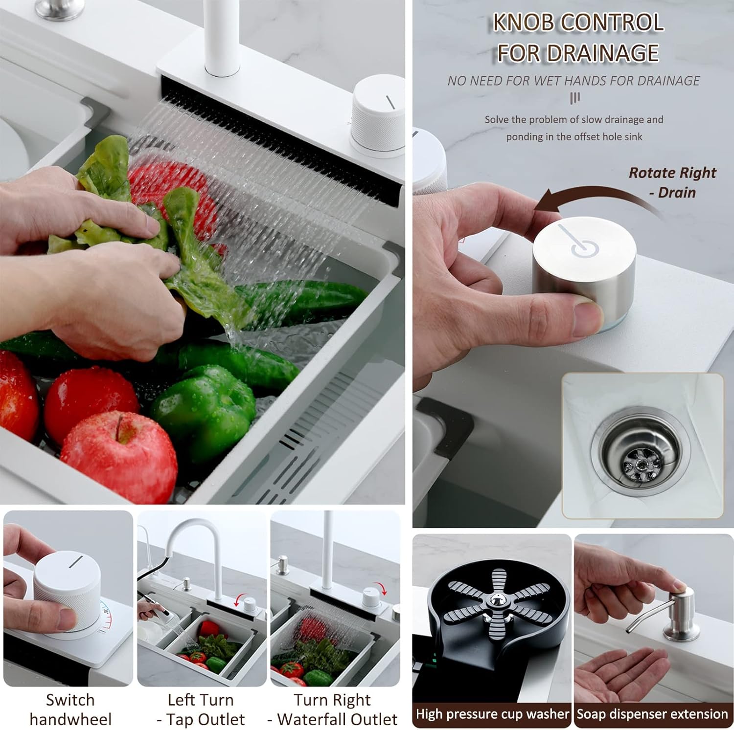 304 Stainless Steel Waterfall Sink - Drop-in Or Undermount Installation