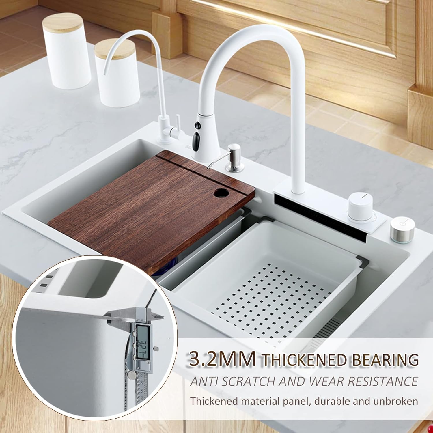 304 Stainless Steel Waterfall Sink - Drop-in Or Undermount Installation