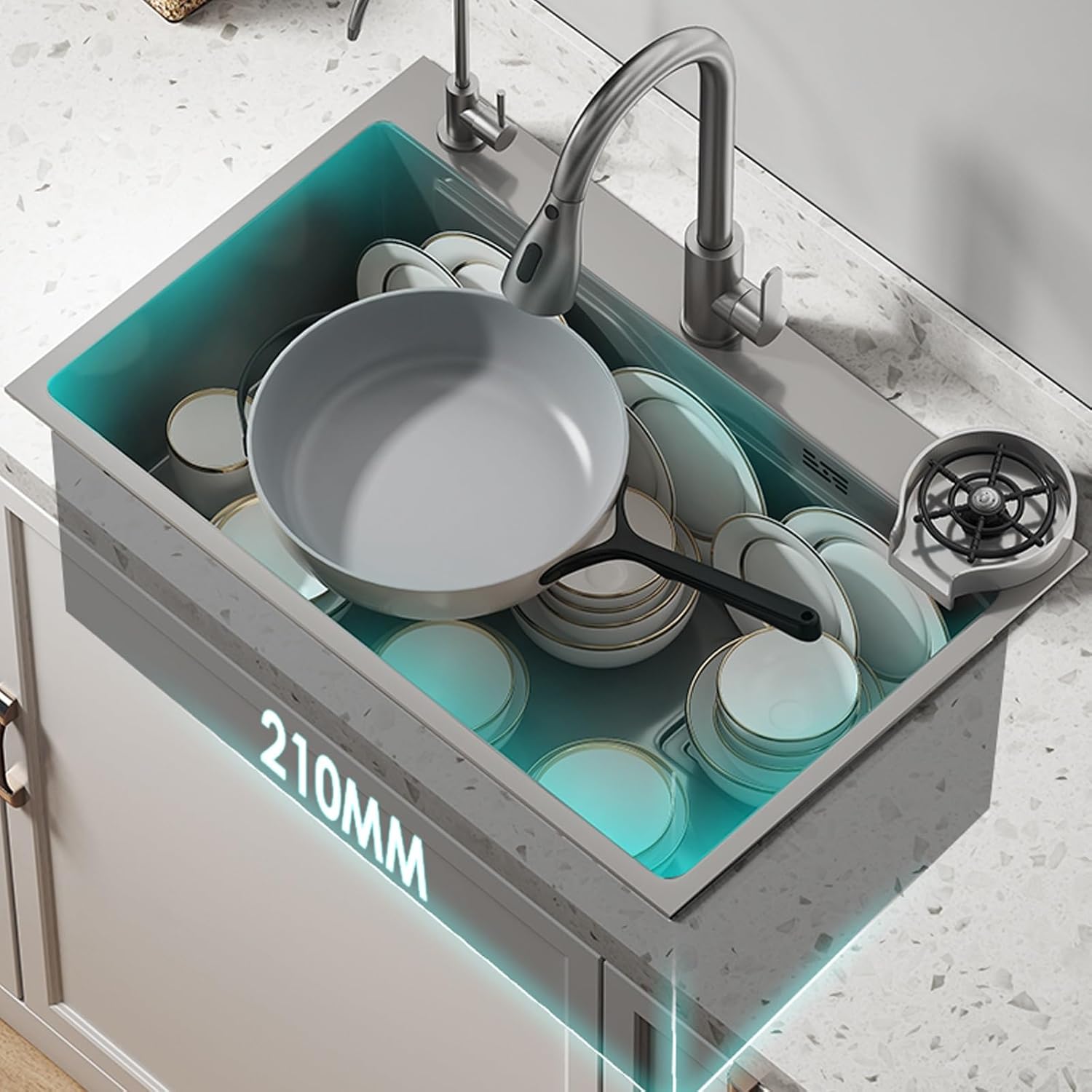 Stainless Steel Single Bowl Kitchen Sink, Drop In Kitchen Sink Workstation