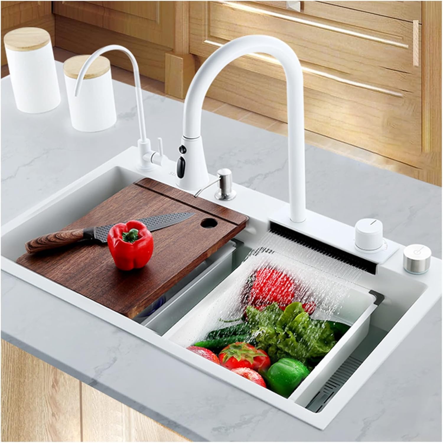 304 Stainless Steel Waterfall Sink - Drop-in Or Undermount Installation