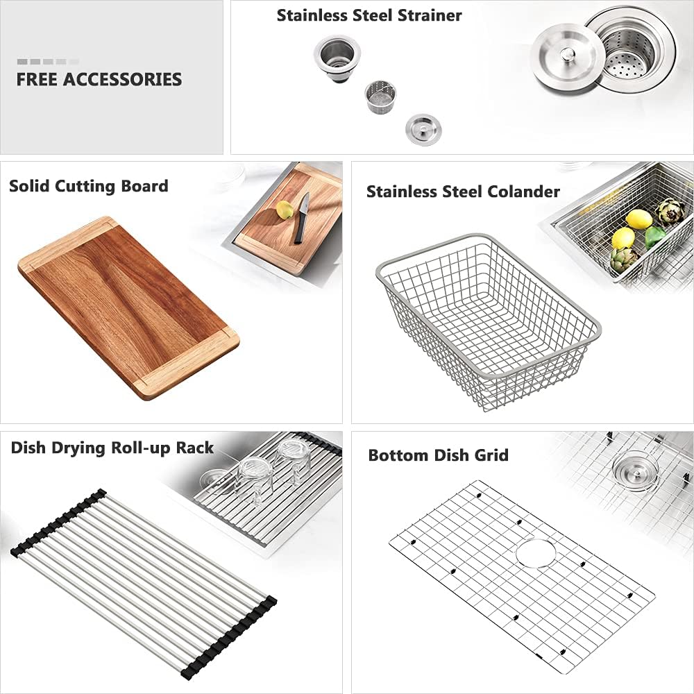 32 Inch Kitchen Sink Drop In Workstation