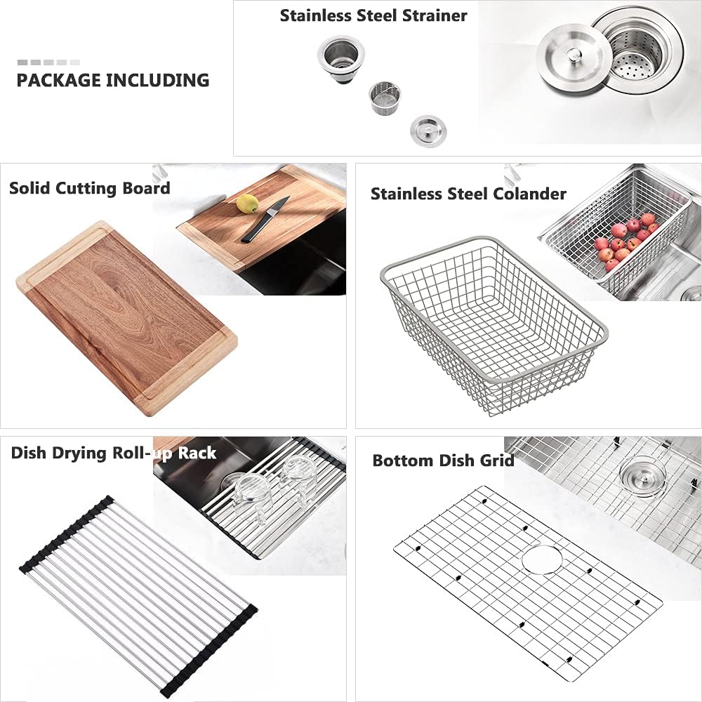27 Inch Undermount Kitchen Sink Workstation