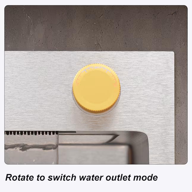 Stainless Steel Kitchen Sink with Pull Out Multifunctional Faucet Waterfall and Accessories 29.5''L x 18.1''W x 8.7''H