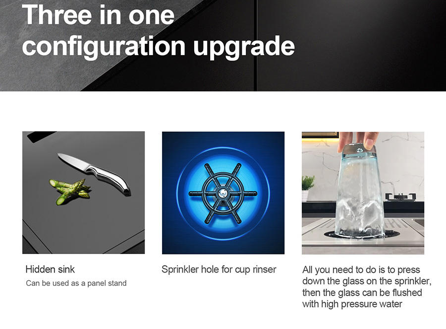 SUS304 Stainless Steel Large Farmhouse Hidden Sinks Handmade Kitchen Sink With Faucet