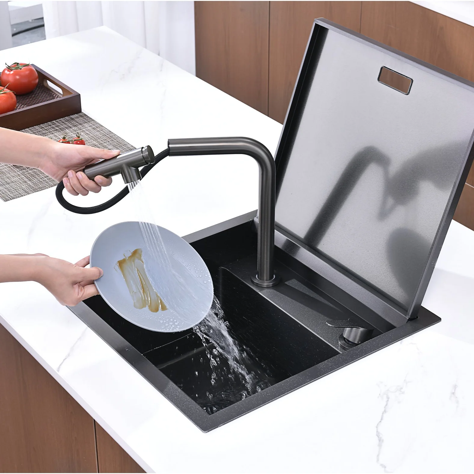 17"x17" Stainless Steel Concealed RV & Kitchen Bar Workstation