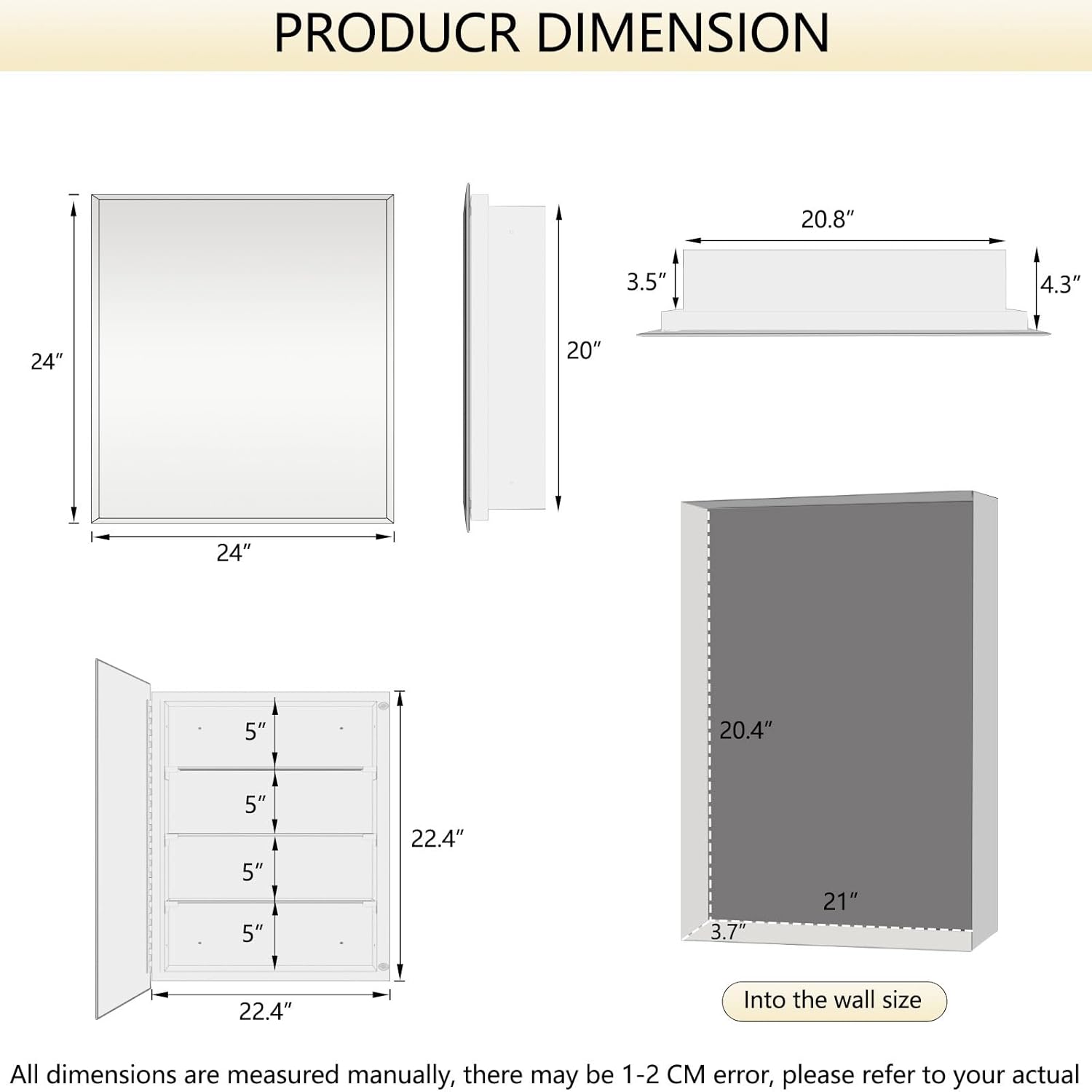 Bathroom Medicine Cabinet with Mirror