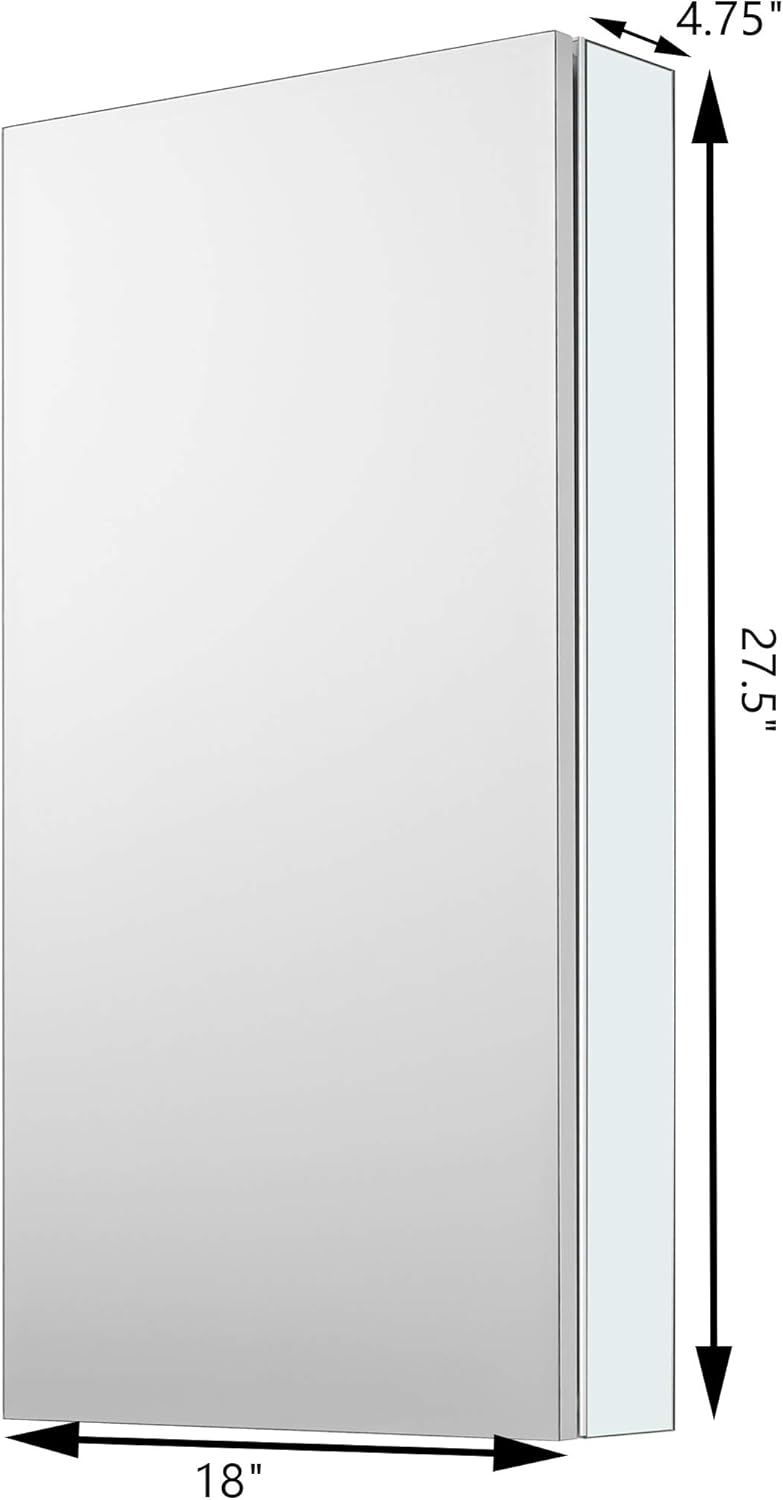 Aluminum Bathroom Medicine Cabinet with Mirror Door, Wall-mountable and Recessed-in Mirror Cabinet