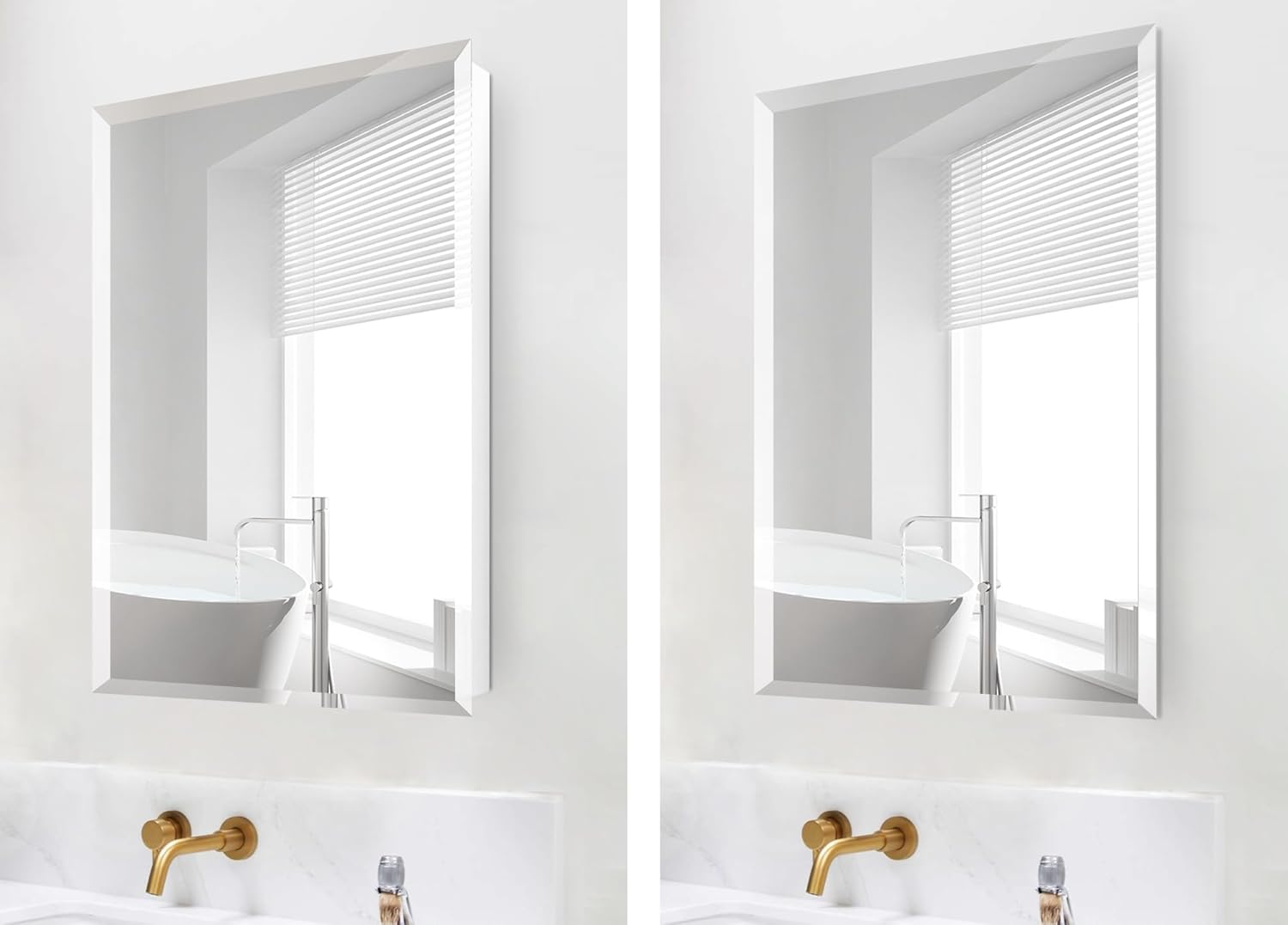 24x36 Inch Frameless Beveled Mirror Medicine Cabinet