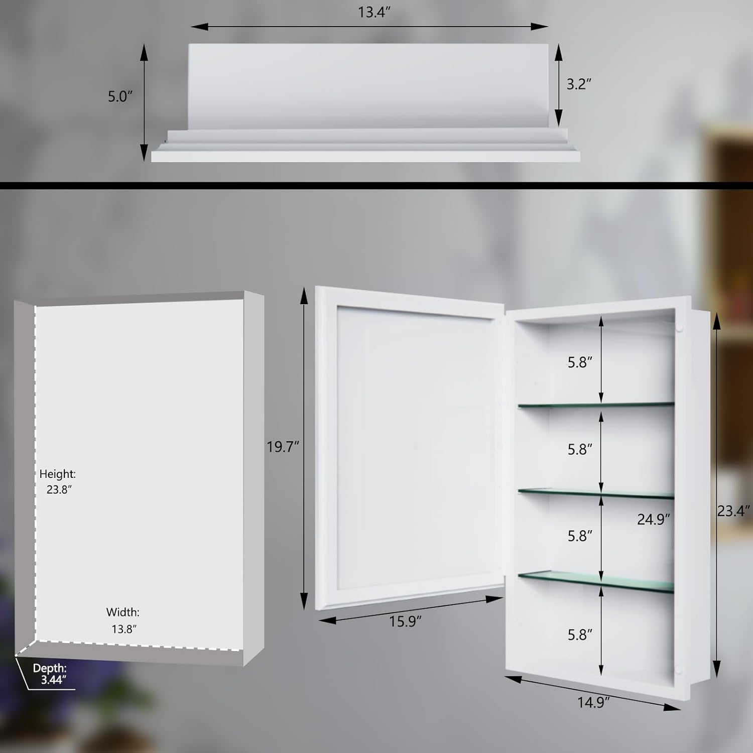 Plastic Medicine Cabinet with Mirror