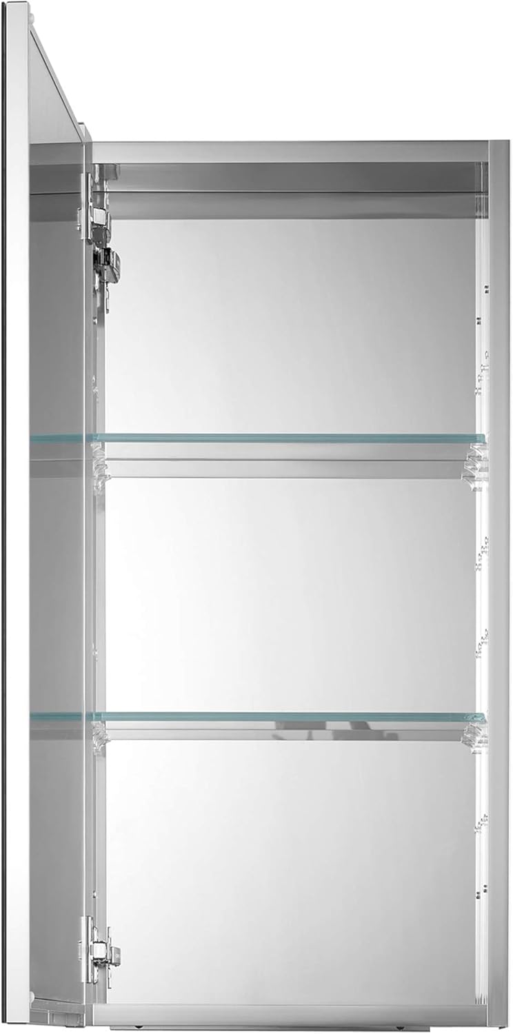 Aluminum Bathroom Medicine Cabinet with Mirror Door, Wall-mountable and Recessed-in Mirror Cabinet