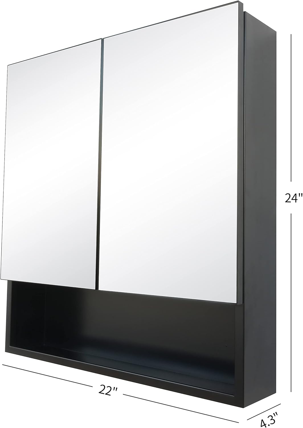 2x24 inch Wall-Mounted Medicine Cabinet