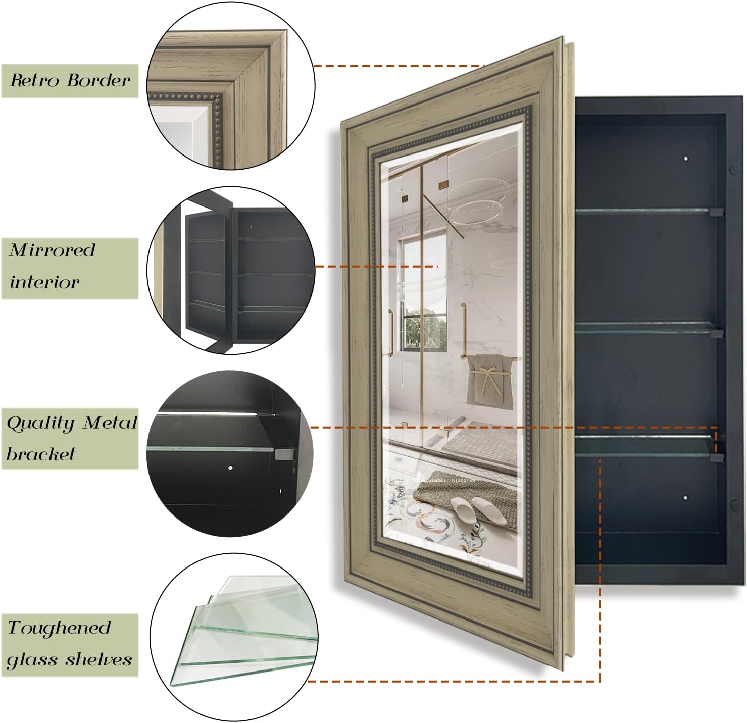 20"x28" Medicine Cabinet with Mirror