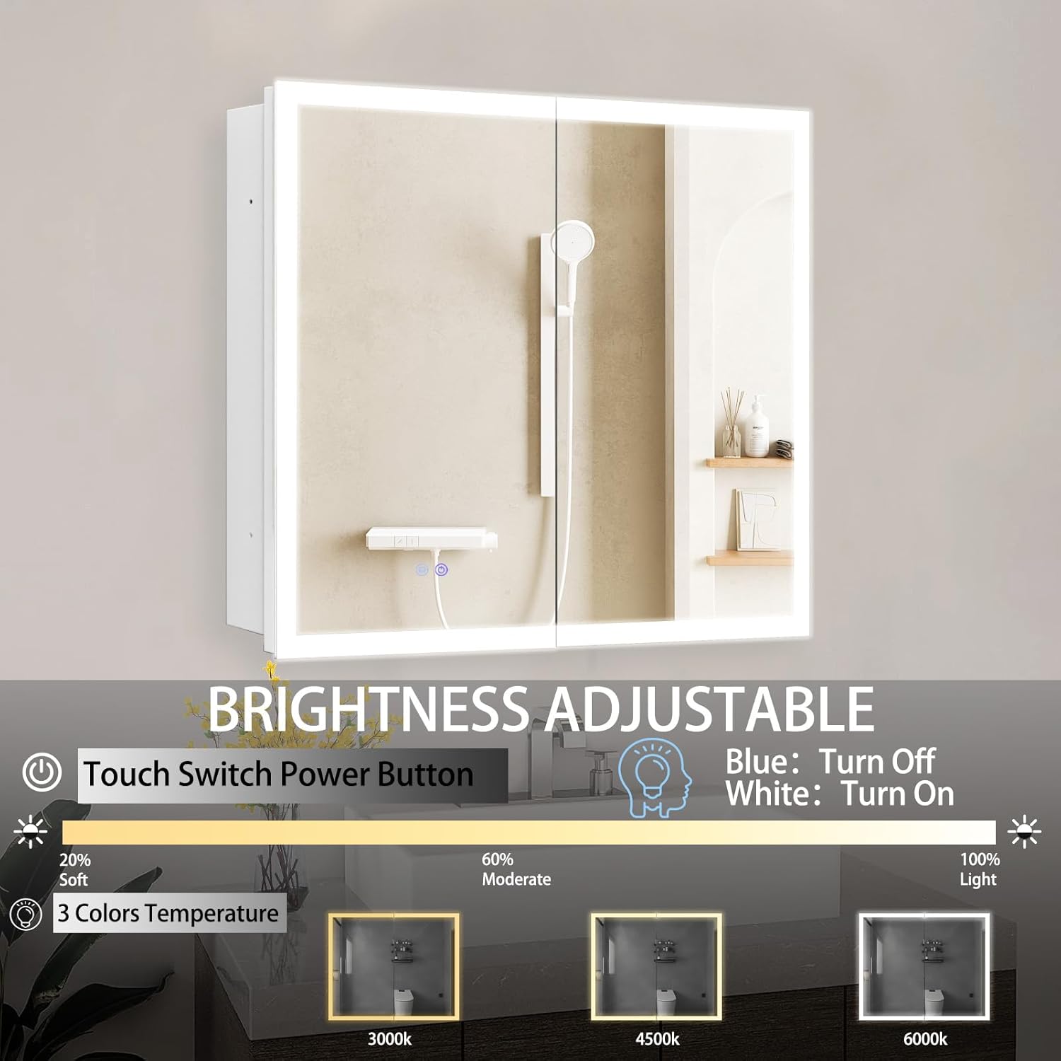 LED Medicine Cabinet with Lights