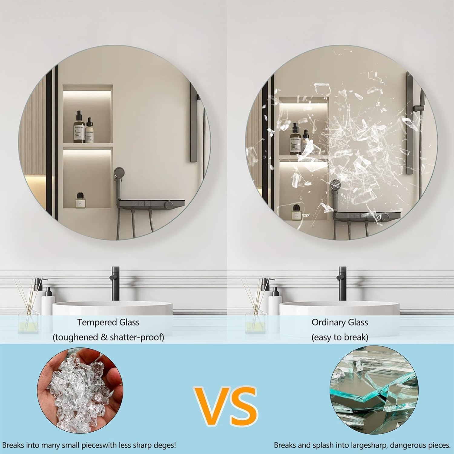 30 Inches Round Bathroom Medicine Cabinet