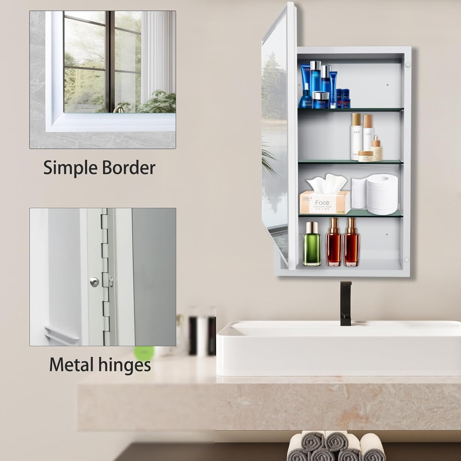 Plastic Medicine Cabinet with Mirror