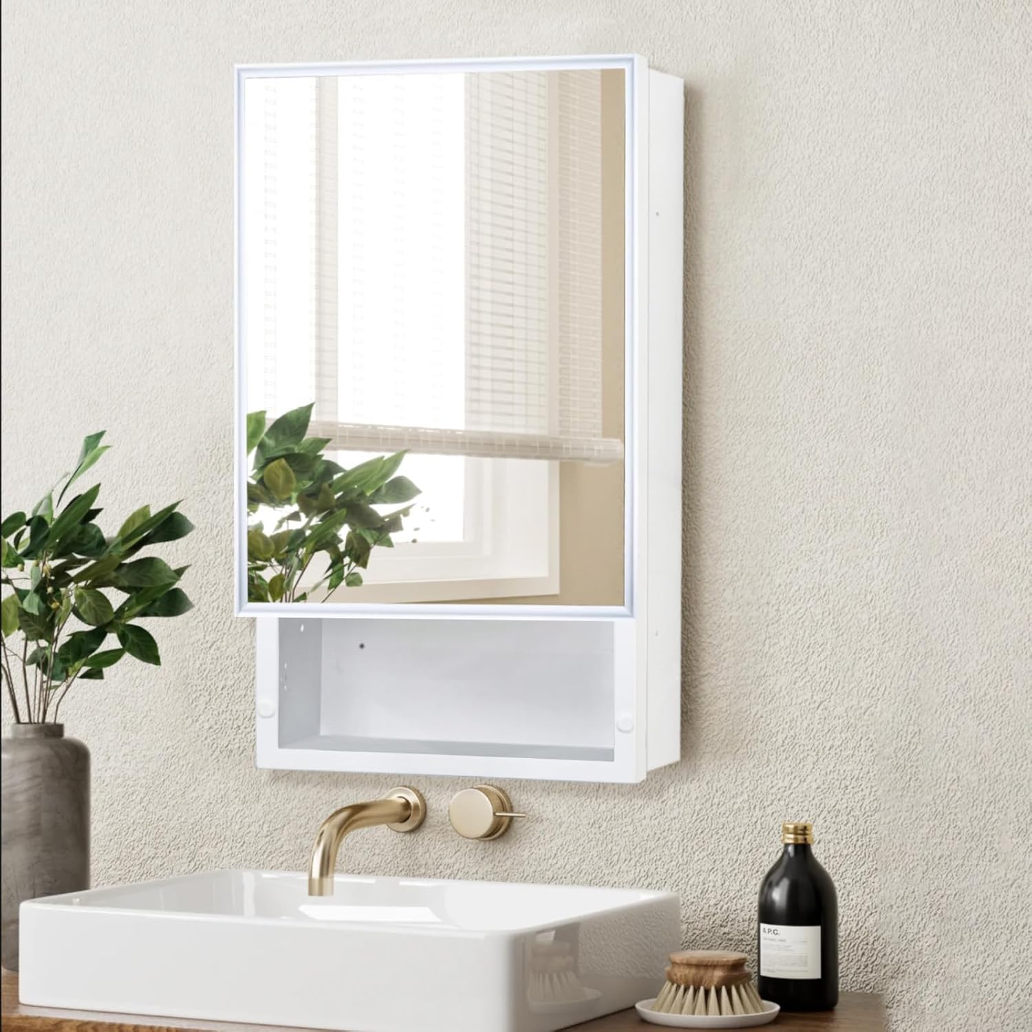 Plastic Medicine Cabinet with Mirror